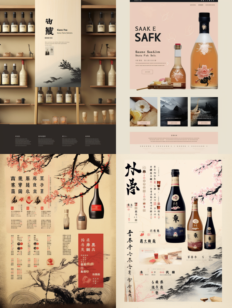 清酒店网站，用户界面/用户界面，许多产品 – Midjourney Prompt-葫芦娃AI-一起学AI葫芦娃AI